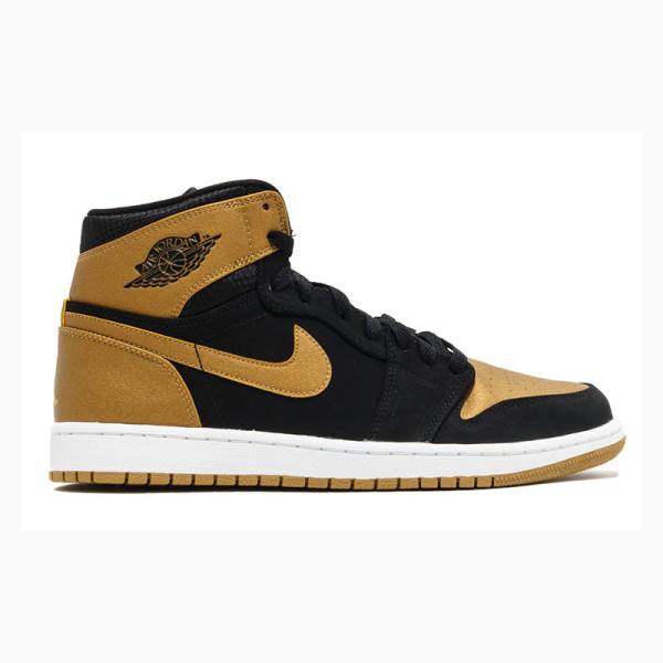 Gold / Black Nike Retro High Melo Basketball Shoes Men's Air Jordan 1 | JD-195YQ