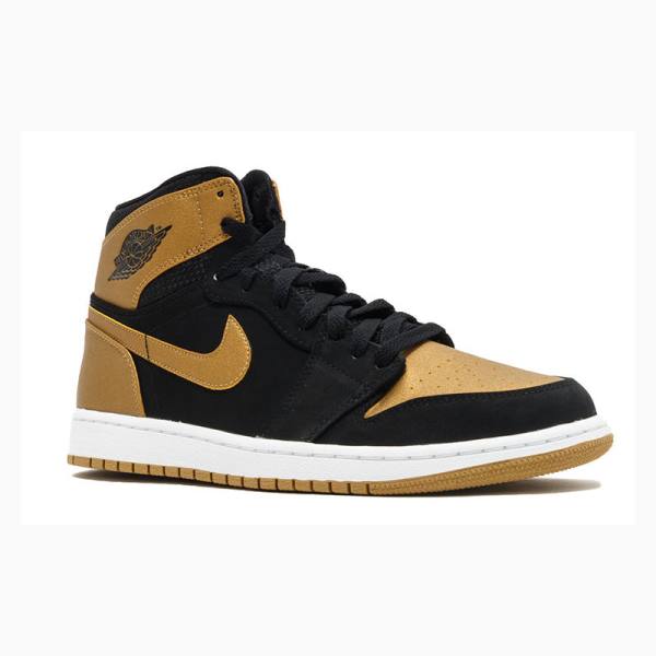 Gold / Black Nike Retro High Melo Basketball Shoes Men's Air Jordan 1 | JD-195YQ