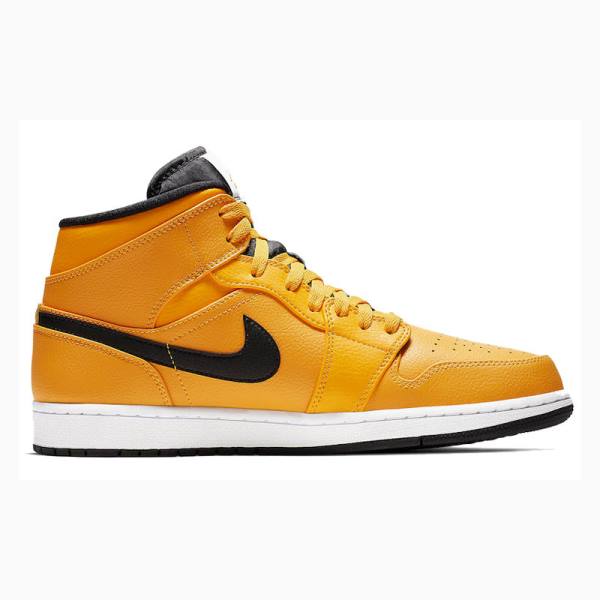 Gold Nike Mid Basketball Shoes Men's Air Jordan 1 | JD-214FI