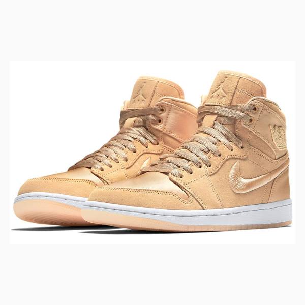 Gold Nike Retro High SOH Ice Peach Basketball Shoes Women's Air Jordan 1 | JD-357DQ