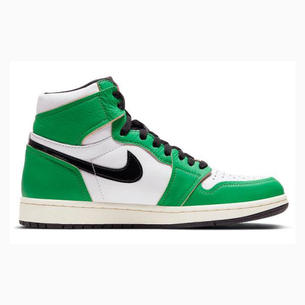 Green / Black Nike High OG Lucky Basketball Shoes Women's Air Jordan 1 | JD-584GV