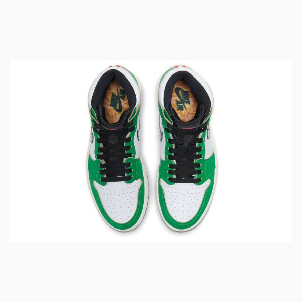 Green / Black Nike High OG Lucky Basketball Shoes Women's Air Jordan 1 | JD-584GV