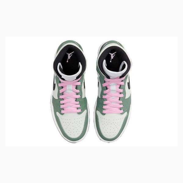 Green / Black Nike Mid SE 'Dutch Green' (W) Basketball Shoes Women's Air Jordan 1 | JD-147JQ