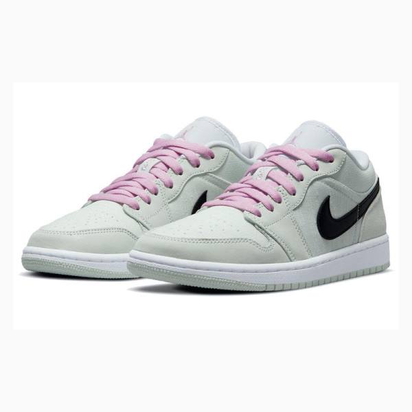 Green / Black / Purple Nike Low SE Barely Green Sneakers Women's Air Jordan 1 | JD-497GH