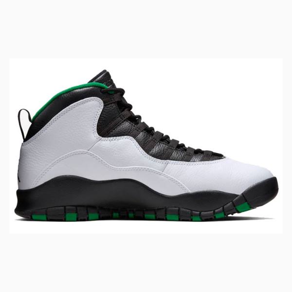 Green / Black / White Nike Retro Seattle Basketball Shoes Men's Air Jordan 10 | JD-250RT