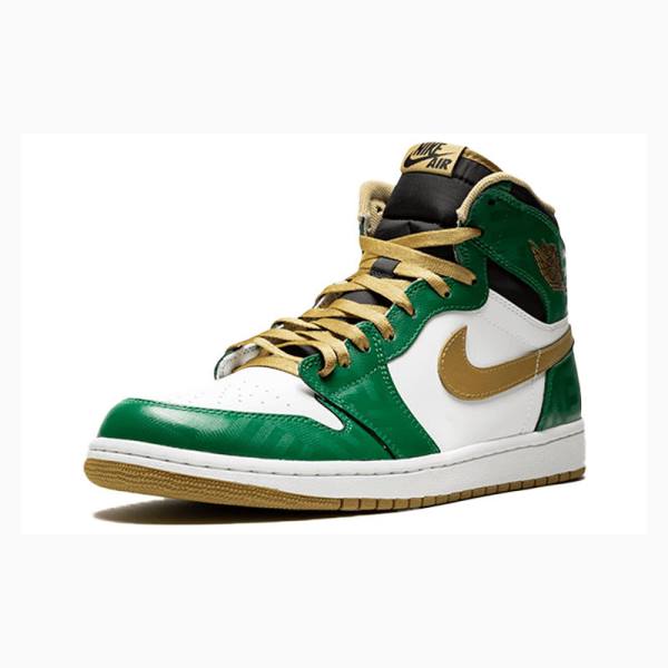 Green / Gold Nike Retro High OG SVSM Basketball Shoes Men's Air Jordan 1 | JD-509YX