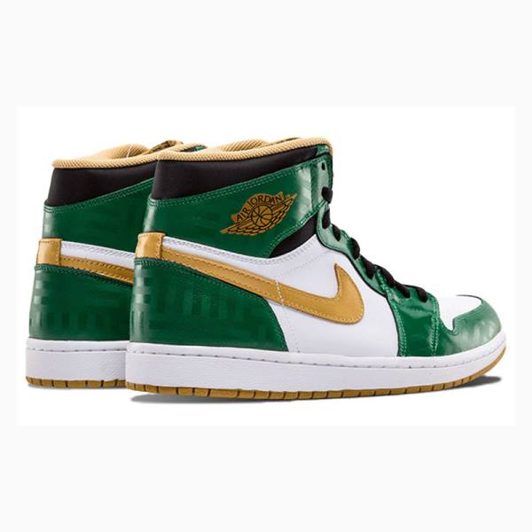 Green / Gold Nike Retro High OG SVSM Basketball Shoes Men's Air Jordan 1 | JD-509YX