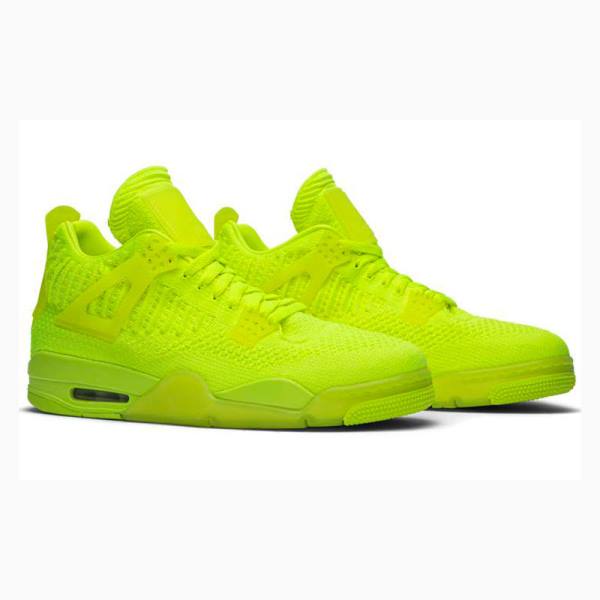 Green Nike Flyknit Volt Basketball Shoes Men's Air Jordan 4 | JD-340YT