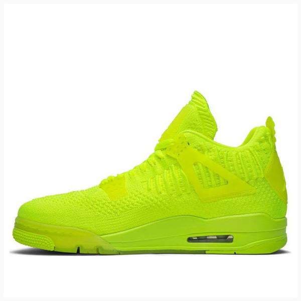 Green Nike Flyknit Volt Basketball Shoes Men\'s Air Jordan 4 | JD-340YT