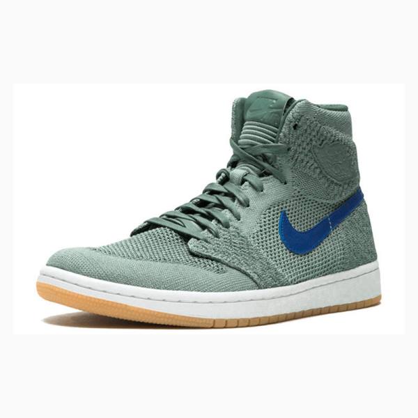 Green Nike Retro Flyknit Clay Basketball Shoes Men's Air Jordan 1 | JD-504CW