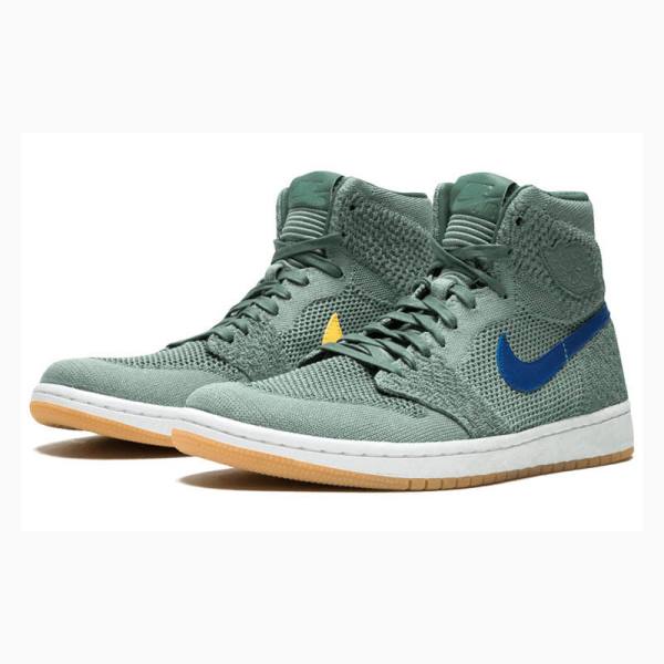 Green Nike Retro Flyknit Clay Basketball Shoes Men's Air Jordan 1 | JD-504CW