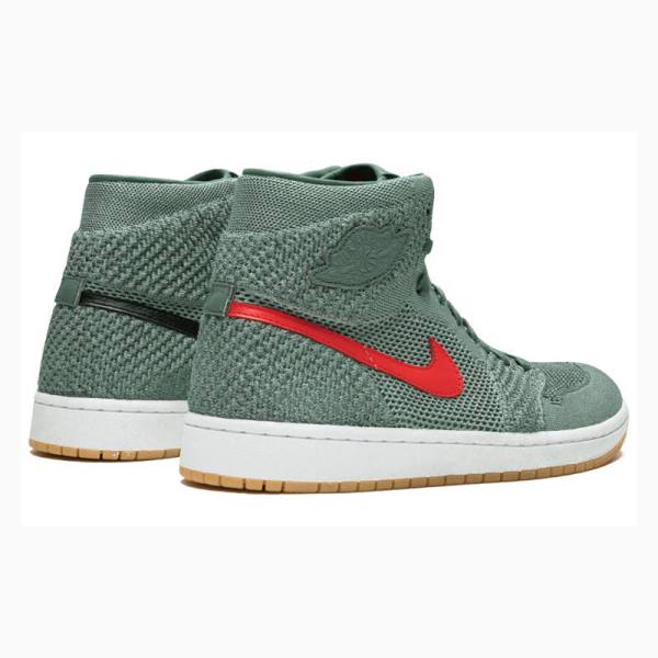 Green Nike Retro Flyknit Clay Basketball Shoes Men's Air Jordan 1 | JD-504CW