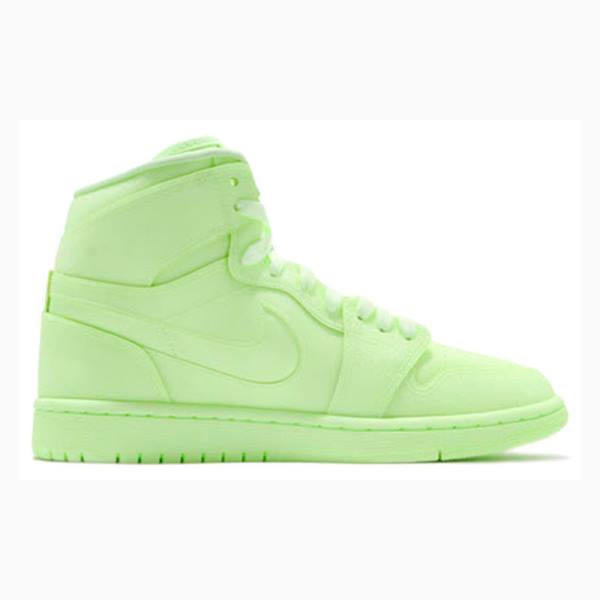 Green Nike Retro HI PRM Barely Volt Basketball Shoes Women's Air Jordan 1 | JD-643TA