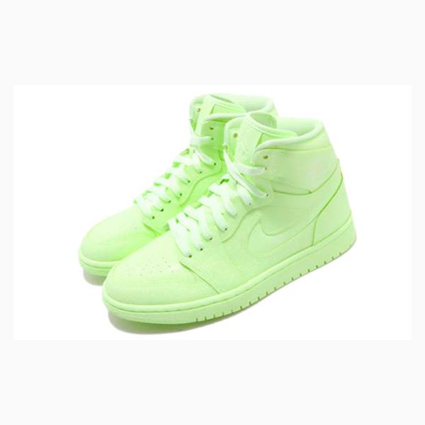 Green Nike Retro HI PRM Barely Volt Basketball Shoes Women's Air Jordan 1 | JD-643TA