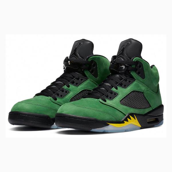 Green Nike Retro SE Oregon Basketball Shoes Men's Air Jordan 5 | JD-261JR