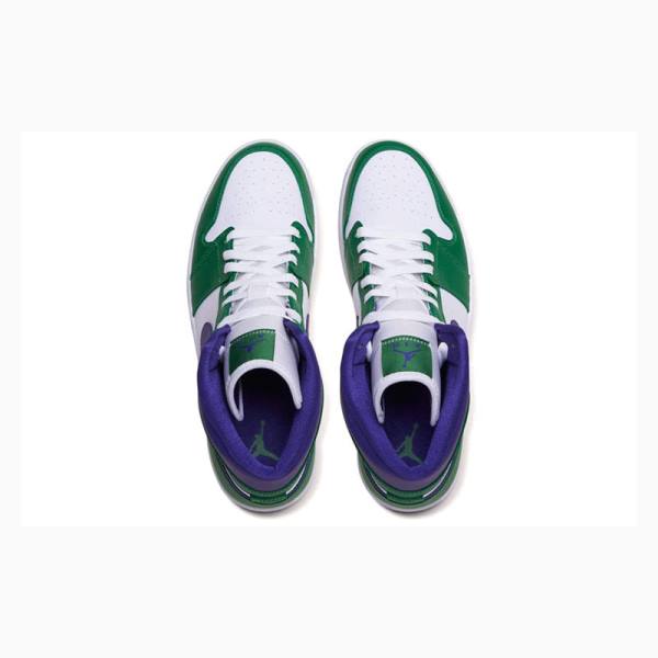 Green / Purple Nike Mid Hulk Basketball Shoes Men's Air Jordan 1 | JD-480LF