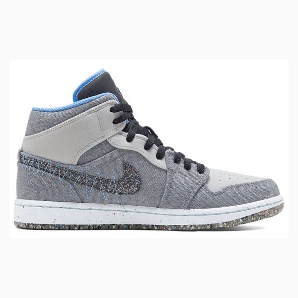 Grey / Black / Blue Nike Mid Crater Basketball Shoes Men's Air Jordan 1 | JD-456FL