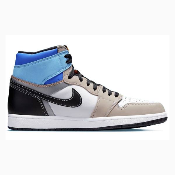 Grey / Black / Blue Nike Retro High OG Pro Prototype Basketball Shoes Men's Air Jordan 1 | JD-490VN