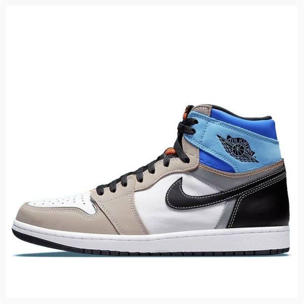 Grey / Black / Blue Nike Retro High OG Pro Prototype Basketball Shoes Men\'s Air Jordan 1 | JD-490VN