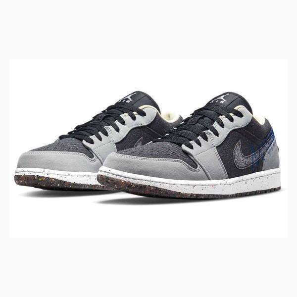 Grey / Black Nike Low SE Crater Sneakers Men's Air Jordan 1 | JD-408YM