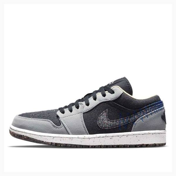 Grey / Black Nike Low SE Crater Sneakers Men\'s Air Jordan 1 | JD-408YM