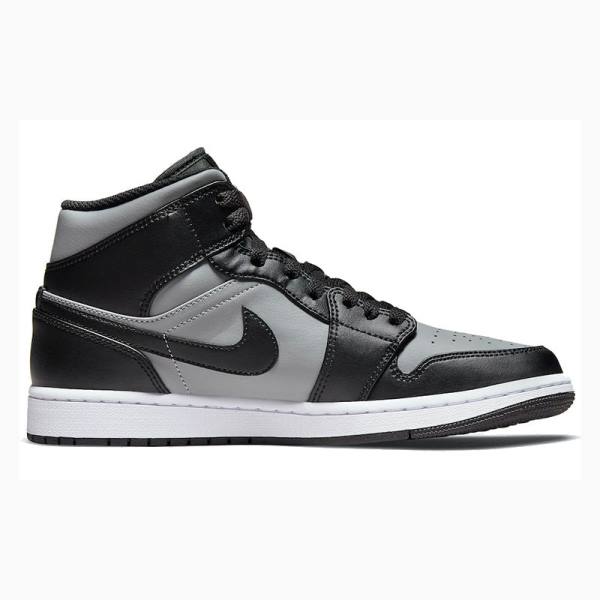 Grey / Black Nike Mid Shadow Basketball Shoes Men's Air Jordan 1 | JD-863ZO