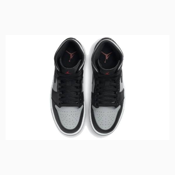 Grey / Black Nike Mid Shadow Basketball Shoes Men's Air Jordan 1 | JD-863ZO