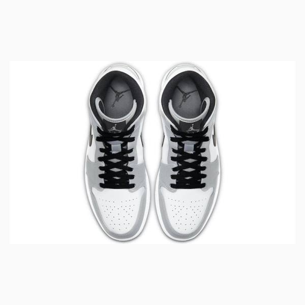 Grey / Black Nike Mid Smoke Basketball Shoes Men's Air Jordan 1 | JD-065RB