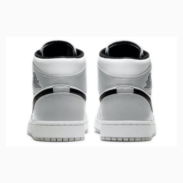 Grey / Black Nike Mid Smoke Basketball Shoes Men's Air Jordan 1 | JD-065RB