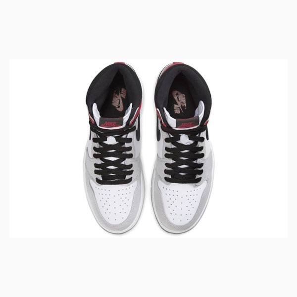 Grey / Black / Red Nike Retro High OG Light Smoke Basketball Shoes Men's Air Jordan 1 | JD-629GO