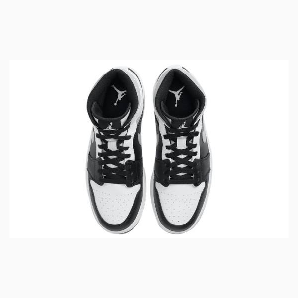 Grey / Black / White Nike Mid Shadow Basketball Shoes Men's Air Jordan 1 | JD-481BT