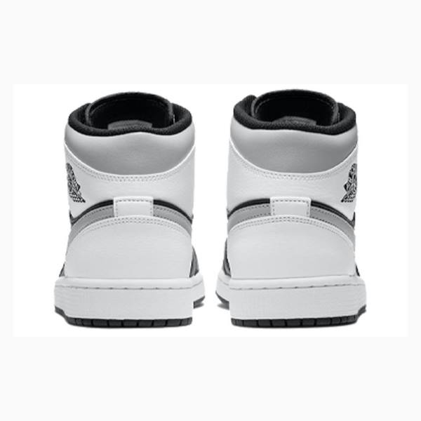 Grey / Black / White Nike Mid Shadow Basketball Shoes Men's Air Jordan 1 | JD-481BT