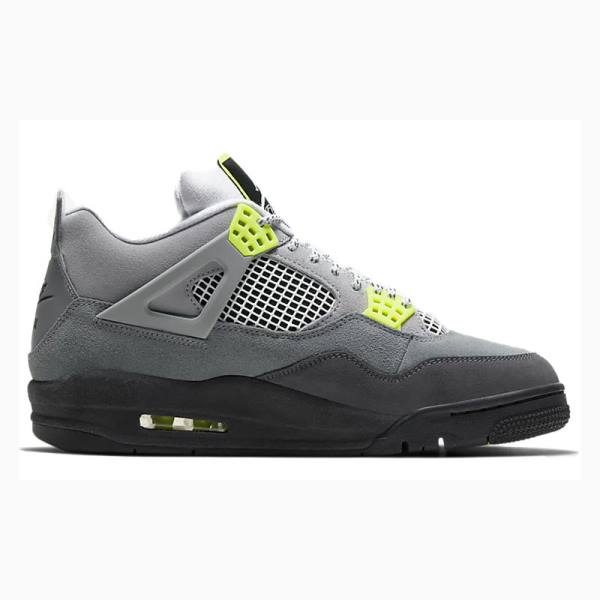 Grey / Green Nike Retro SE 'Neon 95' Neon Basketball Shoes Men's Air Jordan 4 | JD-509ER