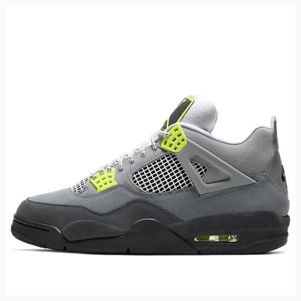 Grey / Green Nike Retro SE \'Neon 95\' Neon Basketball Shoes Men\'s Air Jordan 4 | JD-509ER