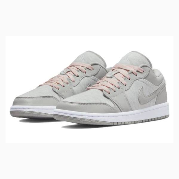 Grey Nike Low Cotton Fleece Sneakers Women's Air Jordan 1 | JD-896KA