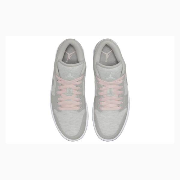 Grey Nike Low Cotton Fleece Sneakers Women's Air Jordan 1 | JD-896KA