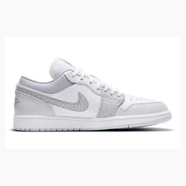 Grey Nike Low Premium 'Elephant Print' Smoke Elephant Sneakers Men's Air Jordan 1 | JD-462FW