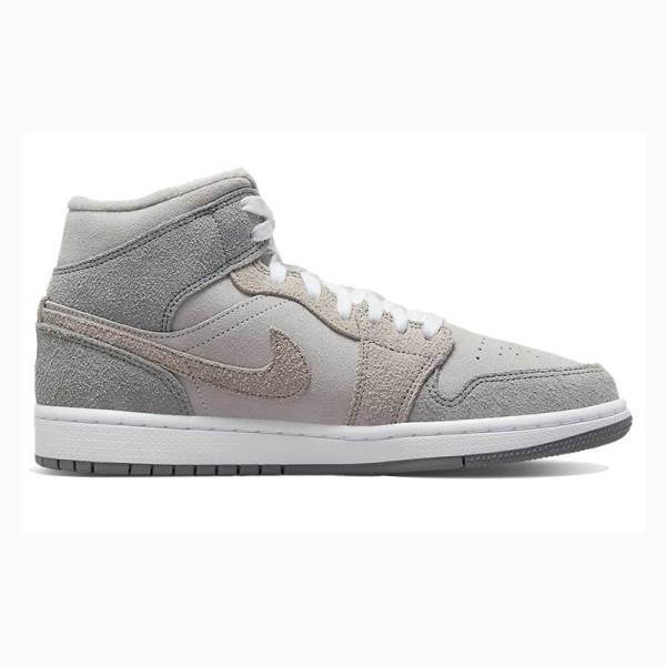 Grey Nike Mid SE Basketball Shoes Women's Air Jordan 1 | JD-570WS