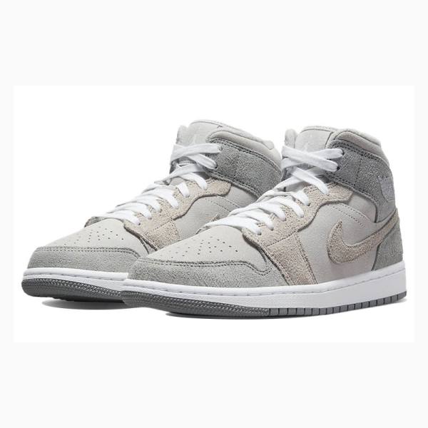 Grey Nike Mid SE Basketball Shoes Women's Air Jordan 1 | JD-570WS