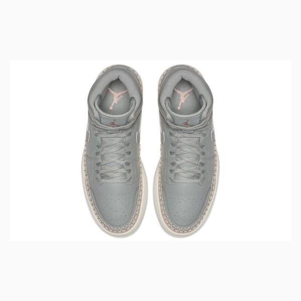 Grey Nike Retro HI PRM Mica Bronze Basketball Shoes Women's Air Jordan 1 | JD-341TU