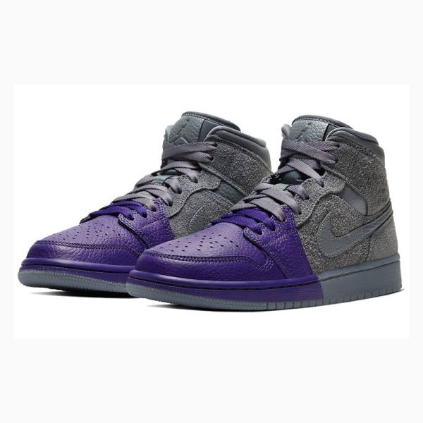 Grey / Purple Nike Mid Sheila Rashid - Unite Basketball Shoes Women's Air Jordan 1 | JD-276DW