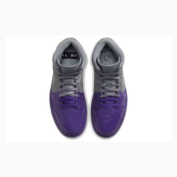 Grey / Purple Nike Mid Sheila Rashid - Unite Basketball Shoes Women's Air Jordan 1 | JD-276DW