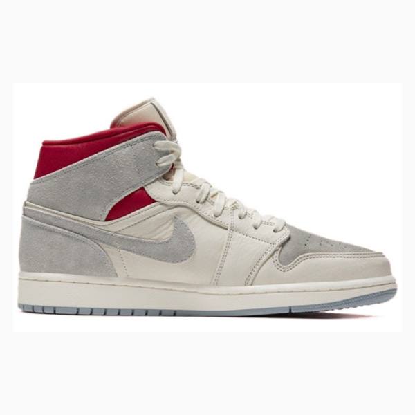 Grey / Red Nike X Sneakersnstuff Mid Past Presenthite Basketball Shoes Men's Air Jordan 1 | JD-710TA