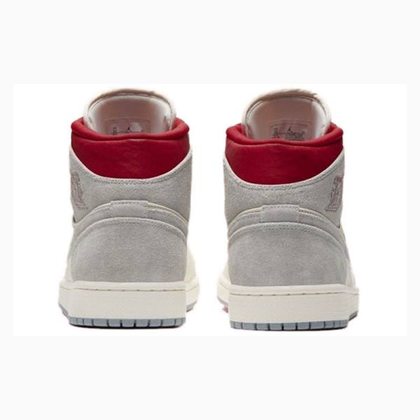 Grey / Red Nike X Sneakersnstuff Mid Past Presenthite Basketball Shoes Men's Air Jordan 1 | JD-710TA