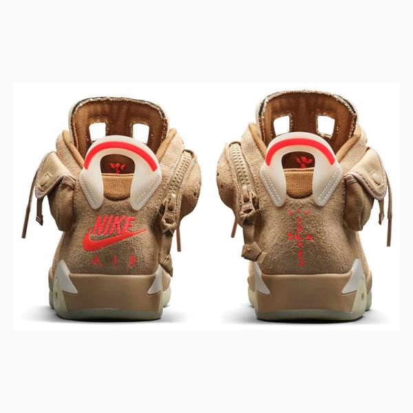 Khaki Nike Retro SP Travis Scott British Basketball Shoes Men's Air Jordan 6 | JD-832DC