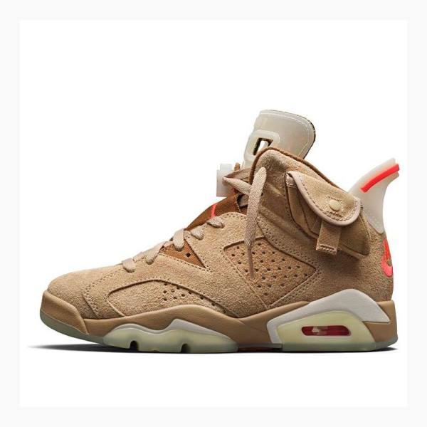 Khaki Nike Retro SP Travis Scott British Basketball Shoes Men\'s Air Jordan 6 | JD-832DC