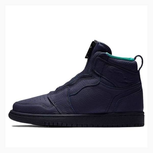 Navy Nike High Zip Blackened Basketball Shoes Women\'s Air Jordan 1 | JD-490EP