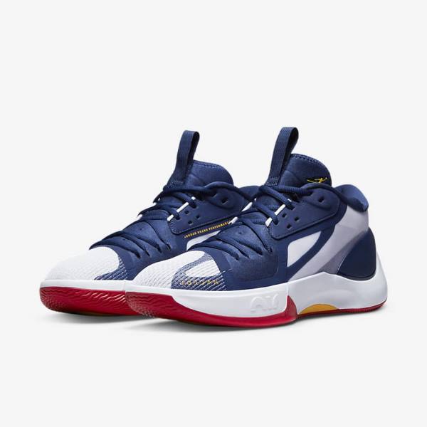 Navy / White / Red / Gold Nike Zoom Separate Men's Air Jordan | NK895XWY