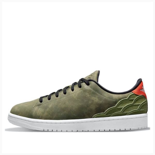 Olive / Green Nike Centre Court Basketball Shoes Men\'s Air Jordan 1 | JD-086DW