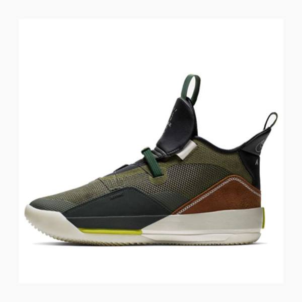 Olive Nike NRG x Travis Scott Army Basketball Shoes Men\'s Air Jordan 33 | JD-458ZB